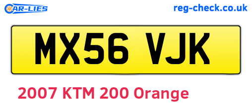 MX56VJK are the vehicle registration plates.