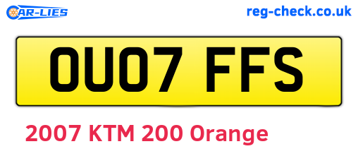 OU07FFS are the vehicle registration plates.