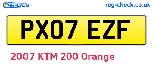 PX07EZF are the vehicle registration plates.
