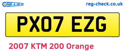 PX07EZG are the vehicle registration plates.