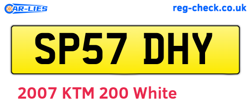 SP57DHY are the vehicle registration plates.