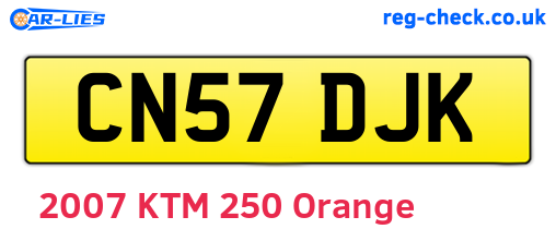 CN57DJK are the vehicle registration plates.