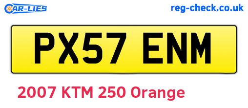 PX57ENM are the vehicle registration plates.