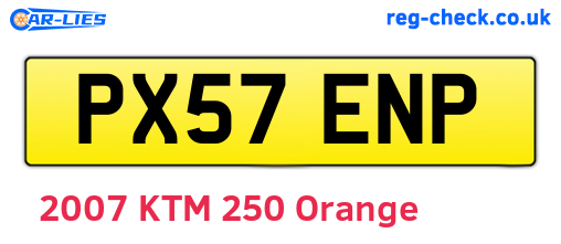 PX57ENP are the vehicle registration plates.
