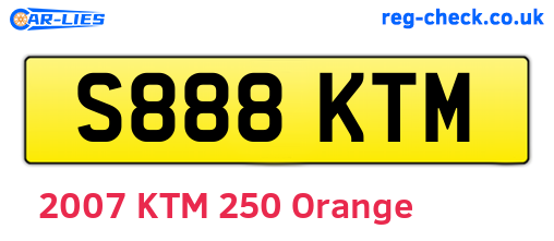 S888KTM are the vehicle registration plates.
