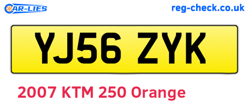 YJ56ZYK are the vehicle registration plates.