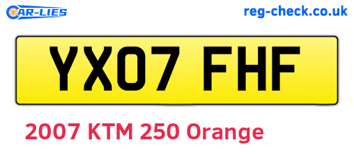 YX07FHF are the vehicle registration plates.