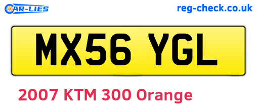 MX56YGL are the vehicle registration plates.
