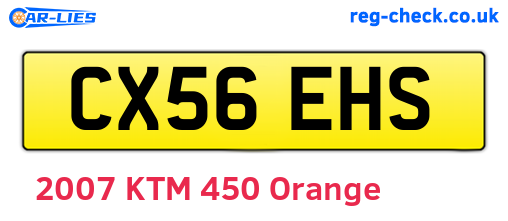 CX56EHS are the vehicle registration plates.