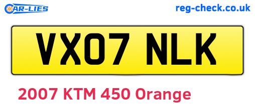 VX07NLK are the vehicle registration plates.