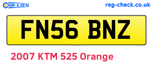 FN56BNZ are the vehicle registration plates.
