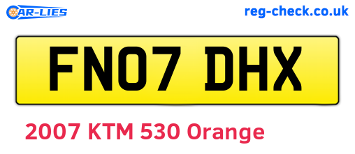 FN07DHX are the vehicle registration plates.