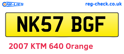 NK57BGF are the vehicle registration plates.