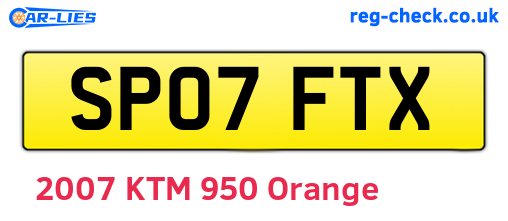 SP07FTX are the vehicle registration plates.