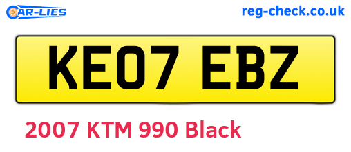 KE07EBZ are the vehicle registration plates.