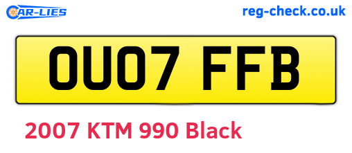 OU07FFB are the vehicle registration plates.