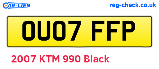 OU07FFP are the vehicle registration plates.