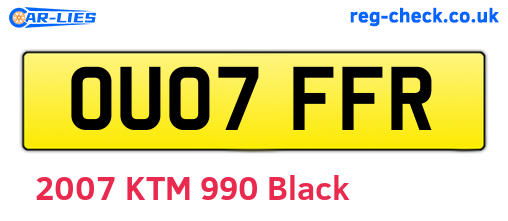 OU07FFR are the vehicle registration plates.