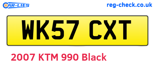 WK57CXT are the vehicle registration plates.