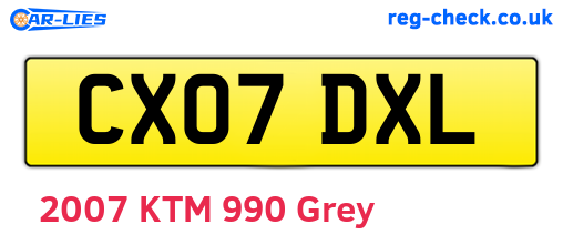 CX07DXL are the vehicle registration plates.