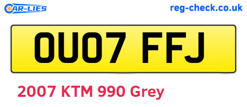 OU07FFJ are the vehicle registration plates.