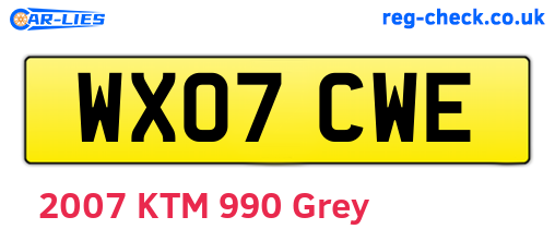 WX07CWE are the vehicle registration plates.