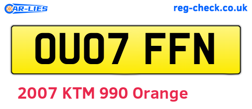 OU07FFN are the vehicle registration plates.