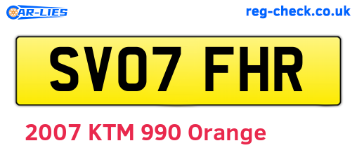 SV07FHR are the vehicle registration plates.