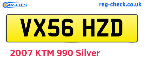 VX56HZD are the vehicle registration plates.
