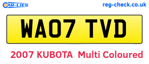 WA07TVD are the vehicle registration plates.