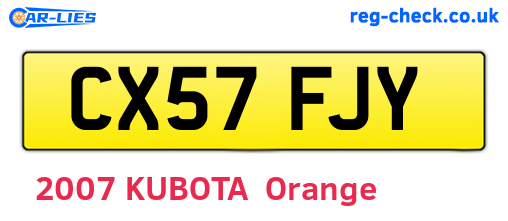 CX57FJY are the vehicle registration plates.