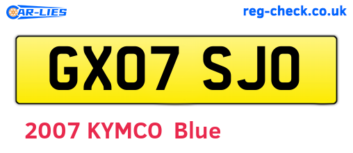 GX07SJO are the vehicle registration plates.