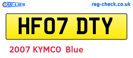 HF07DTY are the vehicle registration plates.