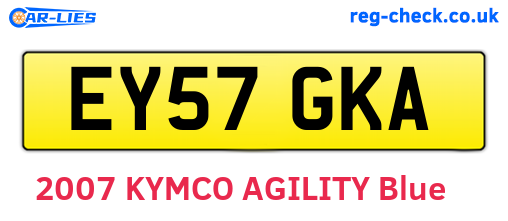 EY57GKA are the vehicle registration plates.
