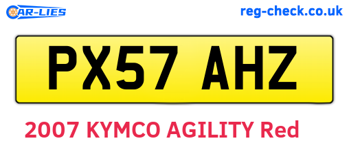 PX57AHZ are the vehicle registration plates.