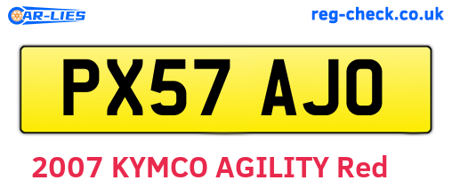 PX57AJO are the vehicle registration plates.