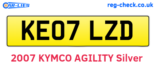 KE07LZD are the vehicle registration plates.