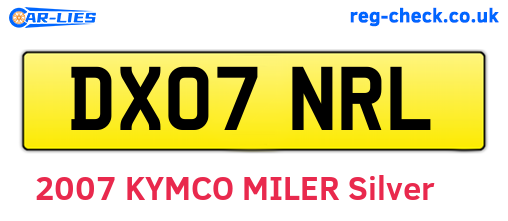 DX07NRL are the vehicle registration plates.