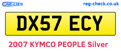 DX57ECY are the vehicle registration plates.