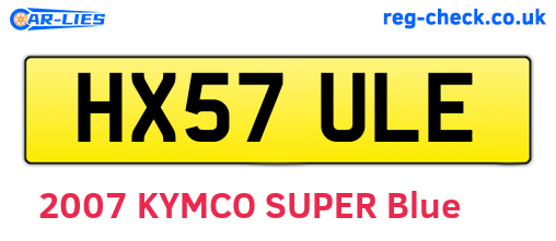 HX57ULE are the vehicle registration plates.