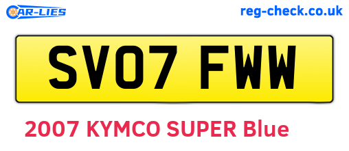 SV07FWW are the vehicle registration plates.