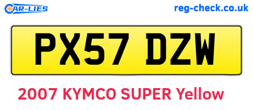 PX57DZW are the vehicle registration plates.