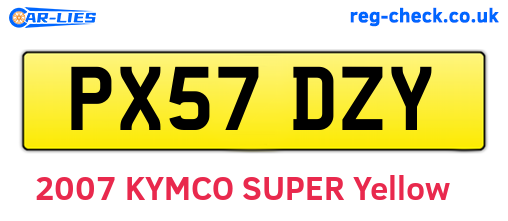 PX57DZY are the vehicle registration plates.