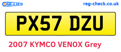 PX57DZU are the vehicle registration plates.