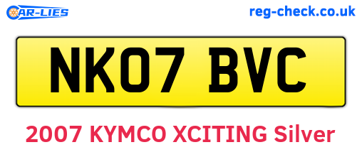 NK07BVC are the vehicle registration plates.