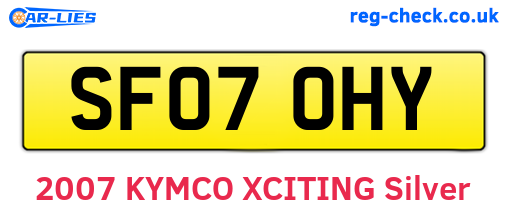SF07OHY are the vehicle registration plates.