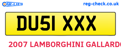 DU51XXX are the vehicle registration plates.