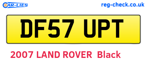 DF57UPT are the vehicle registration plates.