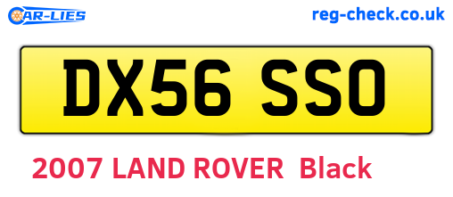 DX56SSO are the vehicle registration plates.