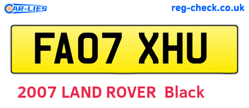 FA07XHU are the vehicle registration plates.